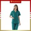 Bộ Scrubs Cổ Tim Màu Cổ Vịt Cao Cấp